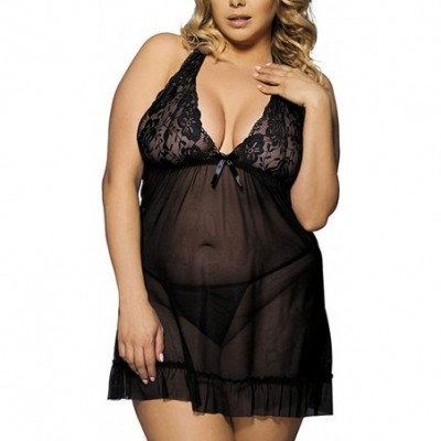 Baby Dolls & Chemises Sexy Lingerie for Woman for Sex Plus Size Lace Babydoll Outfits Halter Chemise Teddy Bodysuit Nightwear...