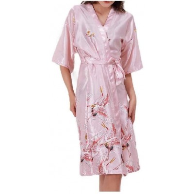 Robes V-Neck Lounge Robe Charmeuse Chemise Print Lounger Knit Robe AS3 S - As3 - C219DCUMDQT