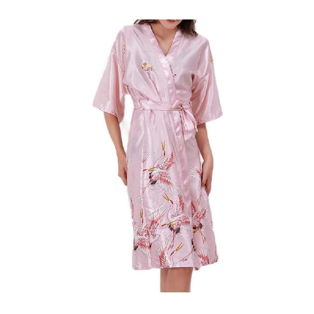 Robes V-Neck Lounge Robe Charmeuse Chemise Print Lounger Knit Robe AS3 S - As3 - C219DCUMDQT