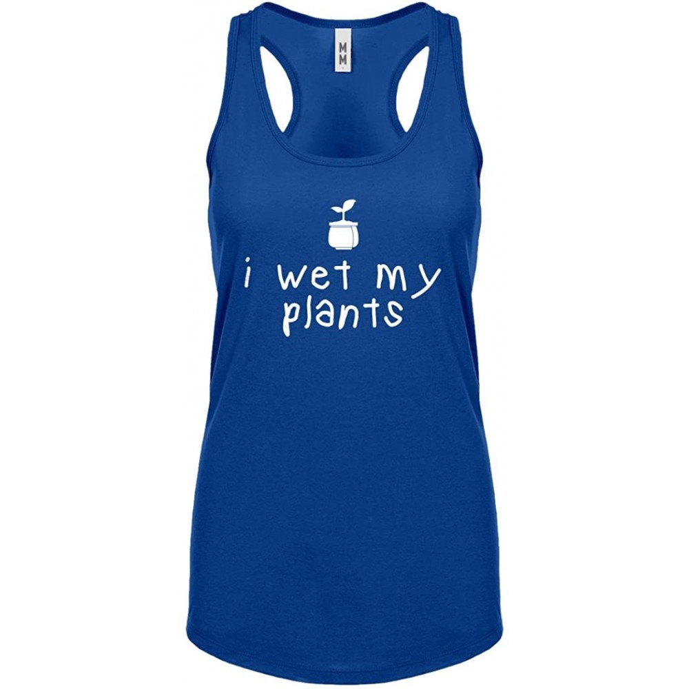 Camisoles & Tanks I Wet My Plants Womens Racerback Tank Top - Royal Blue - CJ18864GH7N