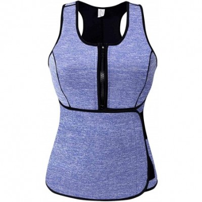 Shapewear Sweat Vest for Women- Neoprene Sauna Waist Trainer Vest for Weight Loss Women - Blue - CB18T7NXCDY