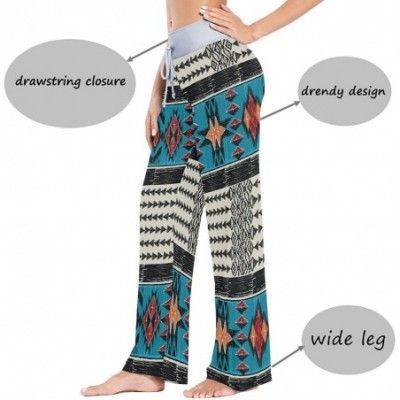 Bottoms Tribal Aztec Geometric Ethnic Tribal Style Women's Pajama Pants Lounge Sleep Wear - Multi - CI19C6AS2WK