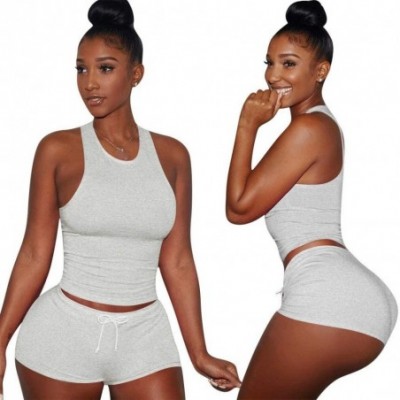 Thermal Underwear Two Piece Outfits for Women - Sexy Pajamas Crop Tops Workout Shorts Sweatsuits Sets-Sexy Outfits Crop Top +...