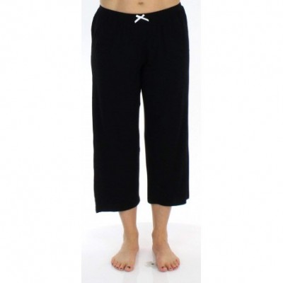 Sets Women's Sleepwear Bamboo Short Sleeve Top and Capri Pajama Set - Black - CL187QRM5UK