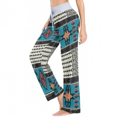 Bottoms Tribal Aztec Geometric Ethnic Tribal Style Women's Pajama Pants Lounge Sleep Wear - Multi - CI19C6AS2WK