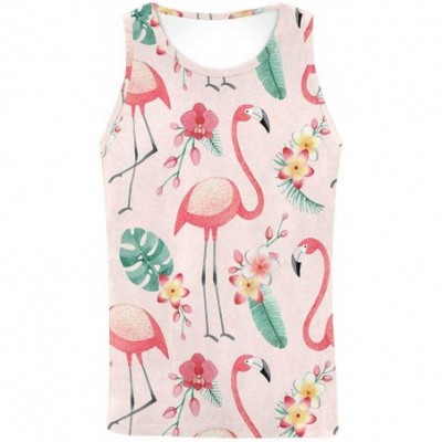 Undershirts Men's Muscle Gym Workout Training Sleeveless Tank Top Flamingos Couple - Multi10 - CH19DW83GZ3