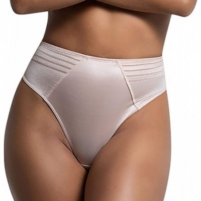 Shapewear Women High Waisted Shapewear Stretch Waistband Thong - Almond - C618LADYUMW