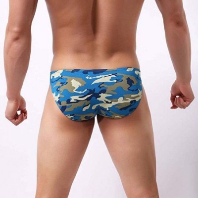 Briefs Sexy Underwear Men Ultr-Thin Underpants Breathable Soft Men Underwear Sexy Briefs Male Panties - Blue - CM19E7L82Y7