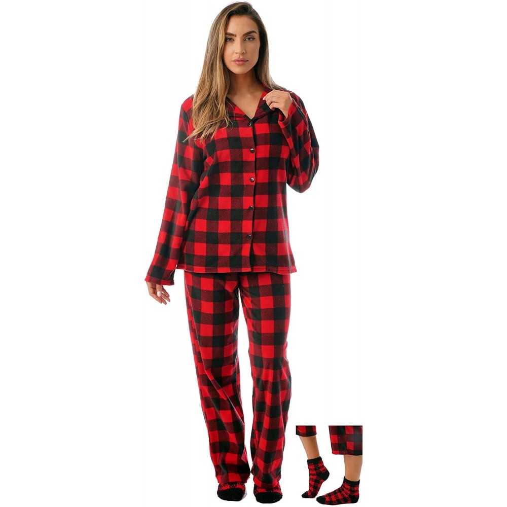 Sets Matching Flannel Pajamas for Couples - Buffalo Plaid - Women's - C818EW9A3AX