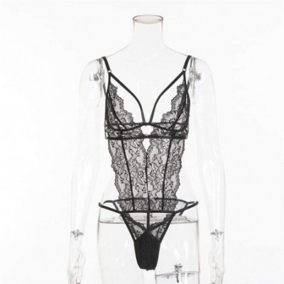 Bustiers & Corsets Sexy Underwear Black Sexy Lace Openwork Temptation Sexy Open Back Mesh Harajuku One-Piece Underwear (Size ...