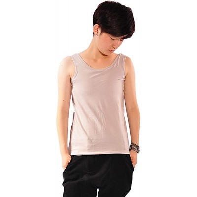 Shapewear Cotton Chest Binder Summer Tank Top for Tomboy Trans Lesbian - Gray - CG18ADK7HW3