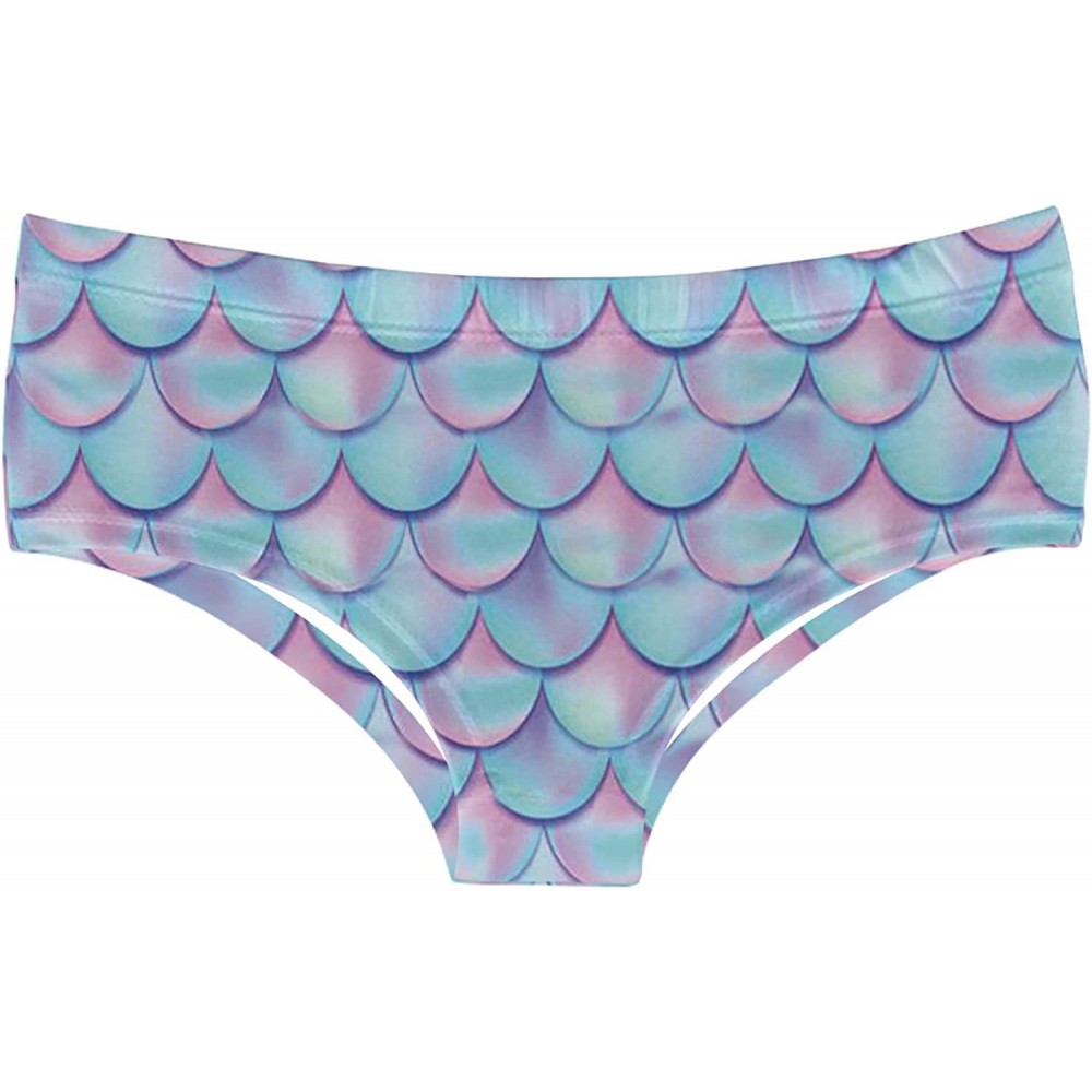 Panties Women's Fashion Flirty Sexy Funny Naughty 3D Printed Cute Animal Underwears Briefs Gifts - Mermaid Fish Scale_blue - ...