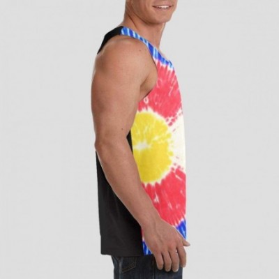 Undershirts Men Muscle Tank Top Summer Beach Holiday Fashion Sleeveless Vest Shirts - Colorado State Flag Tie Dye - CN19DS0MMSZ