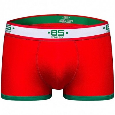 Trunks Mens Healthy Cotton Breathable Comfort Pure Color Boxer Briefs - Wht+red+gry - C5193OO6SYT