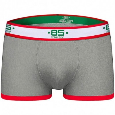 Trunks Mens Healthy Cotton Breathable Comfort Pure Color Boxer Briefs - Wht+red+gry - C5193OO6SYT