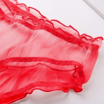 Panties Female Personality Multicolor Transparent Mesh Sexy Lace Lingerie Ladies Panties - Red - CU196U0M8RS