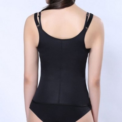 Shapewear Zipper Sweat Sauna Body Shaper Women Slimming Vest Waist Trainer Bodysuit Shaper Open Bust Corset - Black - CQ195SC...