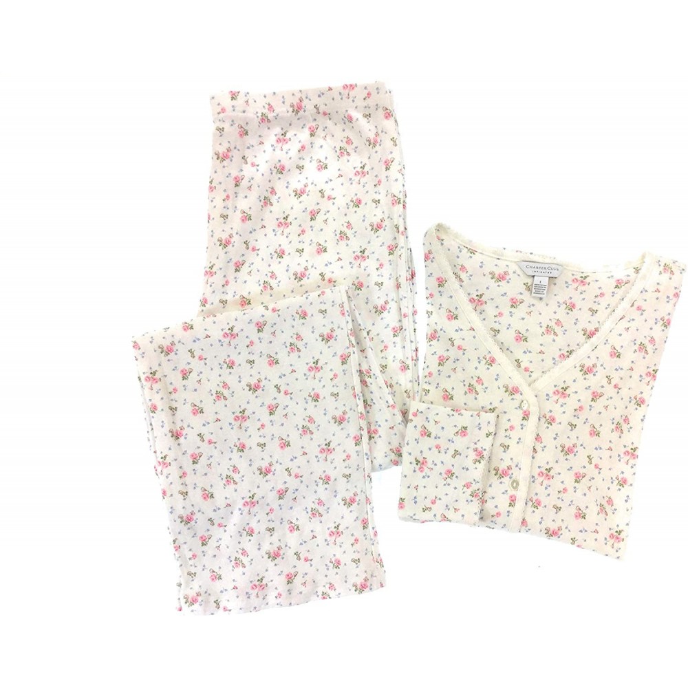 Sets Club 100% Cotton Button Up Pajama Set - Petals of Love - CM198GAHM3Y