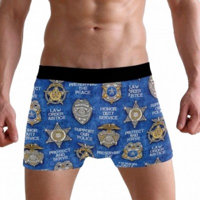 Boxer Briefs Police Badges Boxer Briefs Men's Underwear Pack Seamless Comfort Soft - C418KN8CCHS