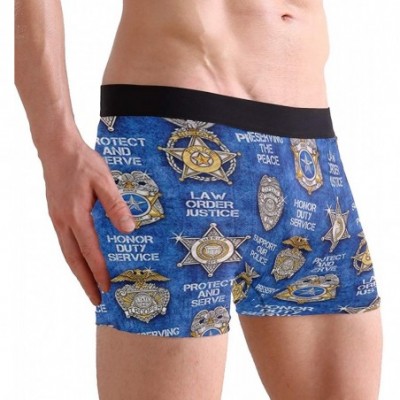 Boxer Briefs Police Badges Boxer Briefs Men's Underwear Pack Seamless Comfort Soft - C418KN8CCHS