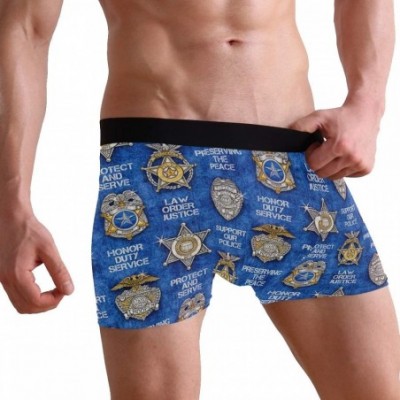 Boxer Briefs Police Badges Boxer Briefs Men's Underwear Pack Seamless Comfort Soft - C418KN8CCHS