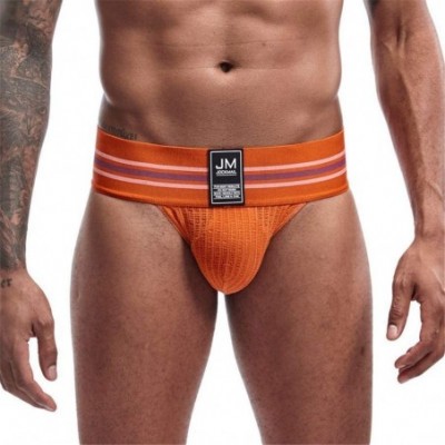 Briefs Mens Briefs Underwear Athletic Underwear Brief Cotton Mens Underwear Briefs Sport Underwear - Orange - C0198MRS575