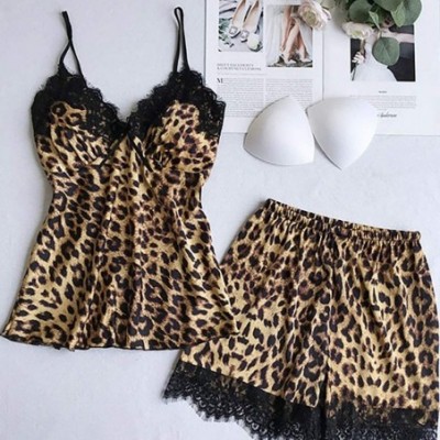 Nightgowns & Sleepshirts Pajamas and Robe Set for Women- Sexy Pajamas Dress Leopard Print Lingerie Nightdress Bathrobe Cardig...