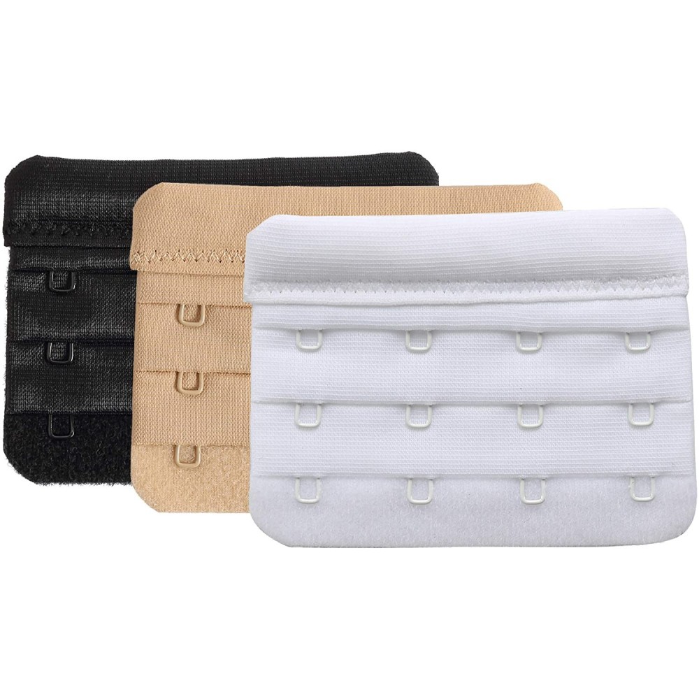 Accessories Bra Extender Soft Comfortable Bra Band Extension Pack of 3 Multi-size - 4 Hook Assorted-3/4inch Spacing - CD18GDK...