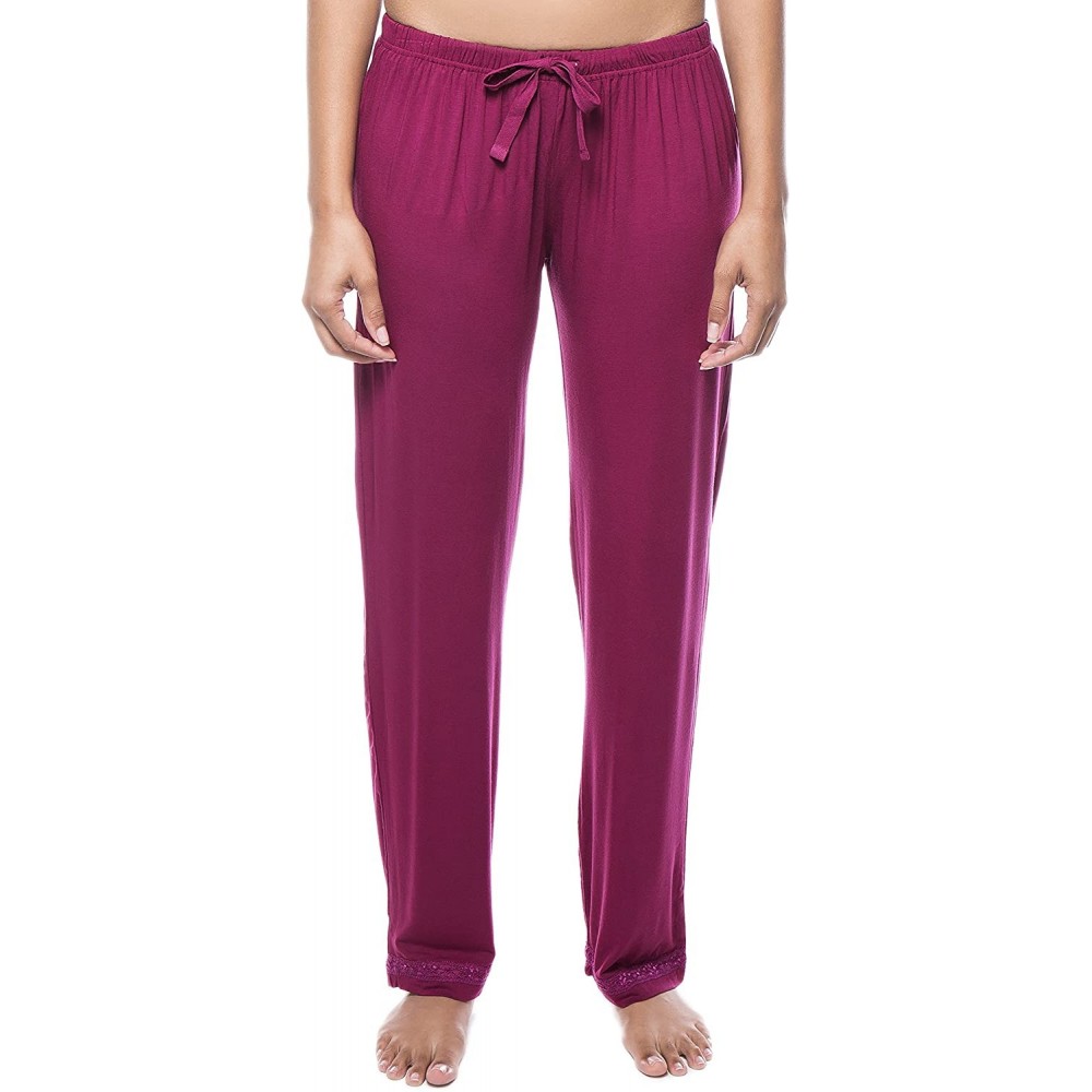 Bottoms Twin Boat Women's Breezy Night Knit Lounge Pant - Plum - CR12GF9PPDD