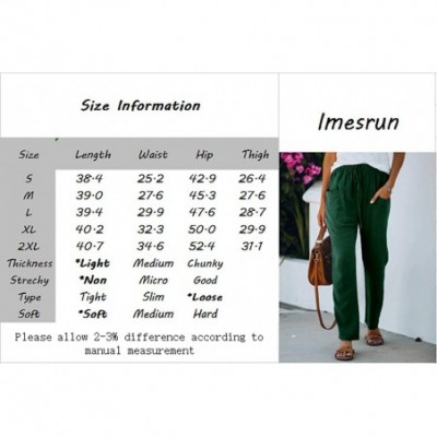 Bottoms Women's Lounge Pants High Waist Drawstring Loose Straight Leg Pajama with Pockets - Green - C819CA6SWN3