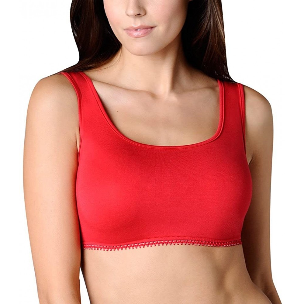 Camisoles & Tanks Demi Cami - Meredith - Layer Over Your Bra - Tank Straps - Scarlet - C511B52FBIZ