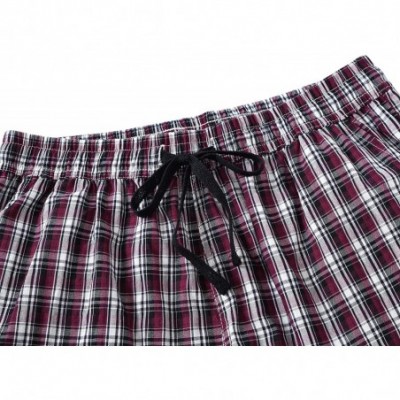 Sets Womens Pajama Shorts Plaid Pajama Bottoms Sleep Shorts Cotton with Pockets Pack - Plaid-21 - CB190227GD2