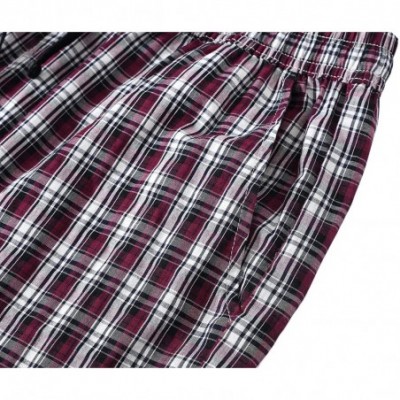 Sets Womens Pajama Shorts Plaid Pajama Bottoms Sleep Shorts Cotton with Pockets Pack - Plaid-21 - CB190227GD2