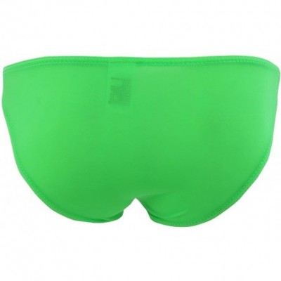 Bikinis Summer Men's Soft Thin Bikini Briefs Low Rise Ice Silk Underwear Swimwear - Green - C418G76AKSN