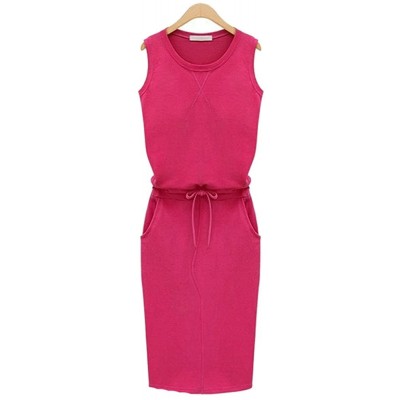 Nightgowns & Sleepshirts Womens Holiday Sleeveless Sundress Ladies Summer Beach Casual Party Dress - Hot Pink - CC18S0ULAML