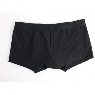 Bikinis Men's Low Waist Sexy Cotton Boxer Briefs - Black - CZ193W49C2W