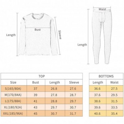 Thermal Underwear Men's Soft Thermal Underwear Set Cotton Long Johns Base Layer Fleece Lined Top & Bottom - Fleece-gray - C11...