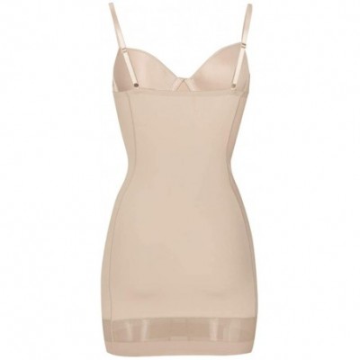 Shapewear Women's Shapewear Dress Full Body Shaper Underwire Bra Body Slimmer Tummy Control Slip - Beige - CS196WMQS90