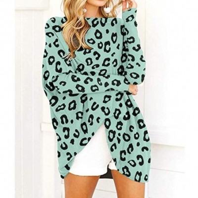 Tops Women's Oversized Shirts Casual Batwing Long Sleeve Loose Pullover Top Blouse - Green - CJ192E2D07T