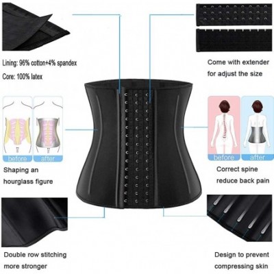 Bustiers & Corsets Waist Trainer for Women Corset Cinher Body Shaper with Steel Bones and Extender - A-black(9 Steel Bones He...