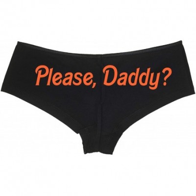 Panties Please Daddy Yes Daddy DDLG Black Boyshort Panties BDSM Sub - Orange - C918NUUUG2T