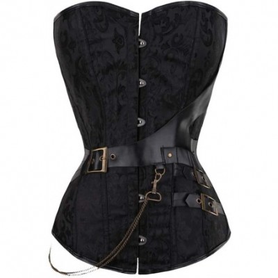 Bustiers & Corsets Women's Waist Cincher Gothic Steampunk Vintage Jacquard Boned Waist Trainer Basque Boned Bustier Corset St...