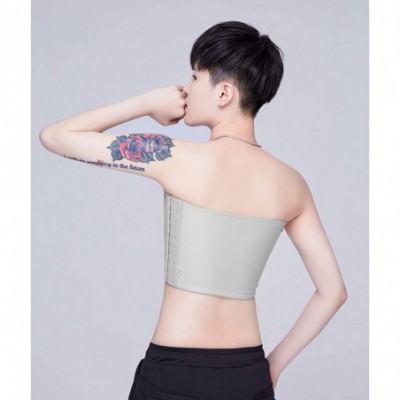 Bustiers & Corsets Lesbian Tomboy Short Vest Chest Elastic FTM Chest Binder Compression Tank Top Vest - Grey - CP19EIA4KWM