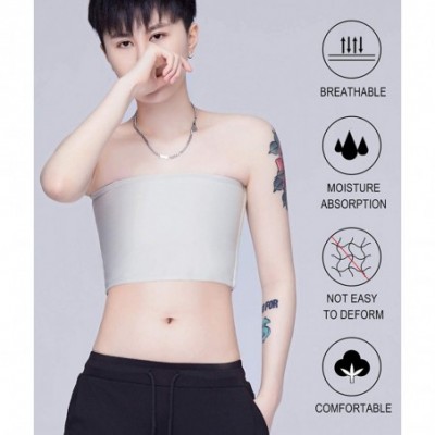 Bustiers & Corsets Lesbian Tomboy Short Vest Chest Elastic FTM Chest Binder Compression Tank Top Vest - Grey - CP19EIA4KWM