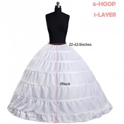 Slips Hoop Skirt Petticoat Skirt for Women Ball Gown Slip Crinoline Underskirt 5 Ruffles 4 Hoop - White1 - C118KRUXW0A