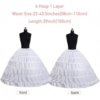 Slips Hoop Skirt Petticoat Skirt for Women Ball Gown Slip Crinoline Underskirt 5 Ruffles 4 Hoop - White1 - C118KRUXW0A