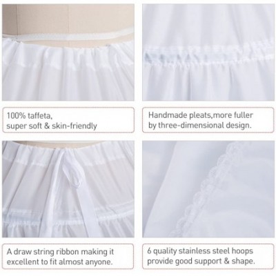 Slips Hoop Skirt Petticoat Skirt for Women Ball Gown Slip Crinoline Underskirt 5 Ruffles 4 Hoop - White1 - C118KRUXW0A