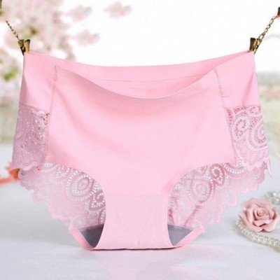 Panties Panties- 1 Pack Women Hollow Out Lace Flower Briefs Solid Color Seamless Underwear Gift for Lover Girlfriend Pink M -...