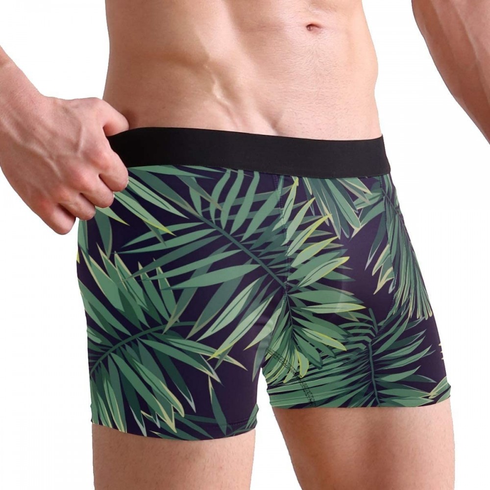 Boxer Briefs Christmas with Corgis Men's Boxer Briefs Comfortable Soft Underwear Underpants Men's Trunk S - Tropical Plant - ...