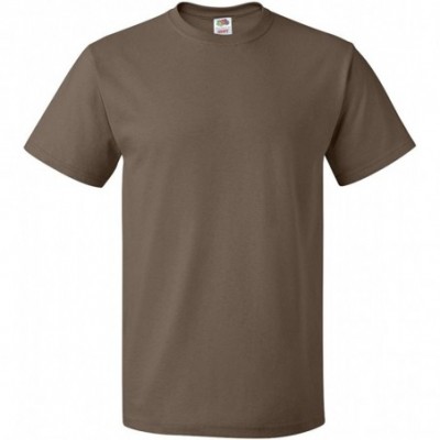 Undershirts Men's Cotton Crew-Neck Tagless Undershirts Tanks T-Shirts - Chocolate - CI11ZHC72VN